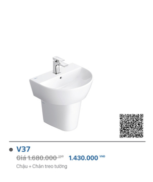 Lavabo + Chân Viglacera V37