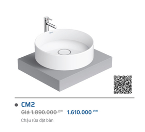 Lavabo liền chân Viglacera CM2